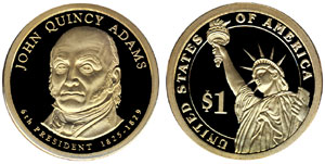 Proof John Quincy Adams Presidential Dollar