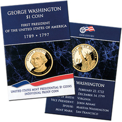 George Washington Presidential Dollar Individual Proof Coin