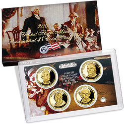 2013 PRESIDENTIAL 1$ PROOF SET WITH MINT PACKAGING and COA McKINLEY WILSON 