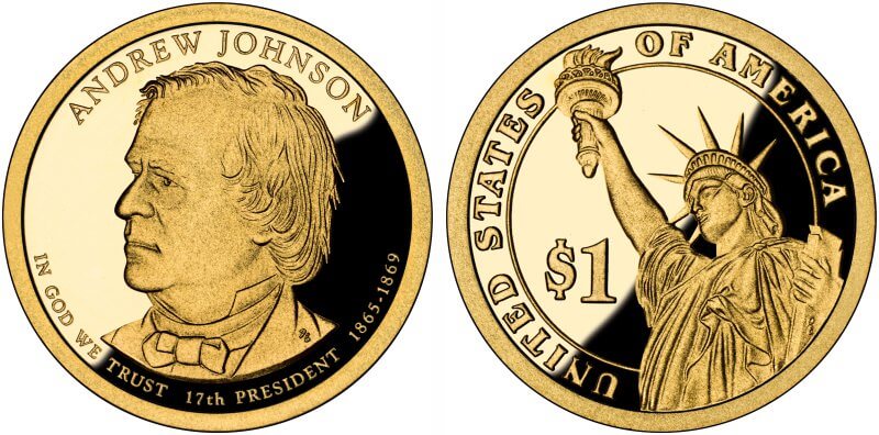Andrew Johnson Proof Presidential Dollar