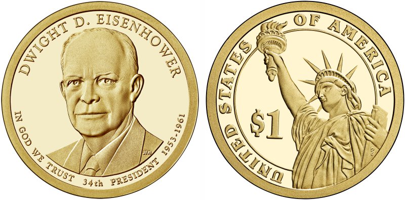 Dwight D. Eisenhower Proof Presidential Dollar