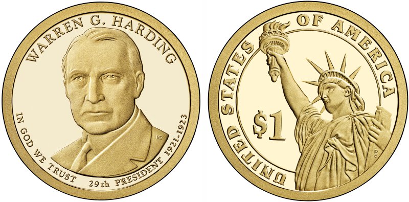 Warren G. Harding Proof Presidential Dollar