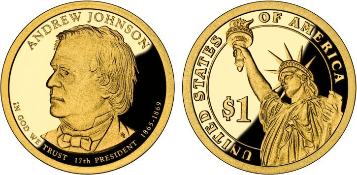 2011-S Proof Andrew Johnson Presidential Dollar