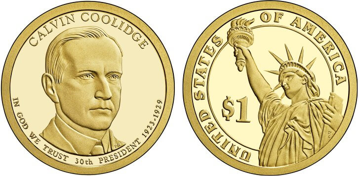 2014-S Proof Calvin Coolidge Presidential Dollar