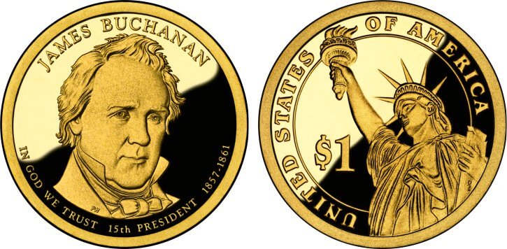2010-S Proof James Buchanan Presidential Dollar