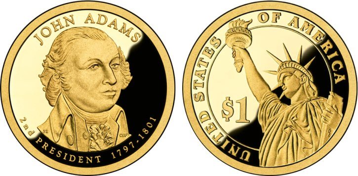 2007-S Proof John Adams Presidential Dollar
