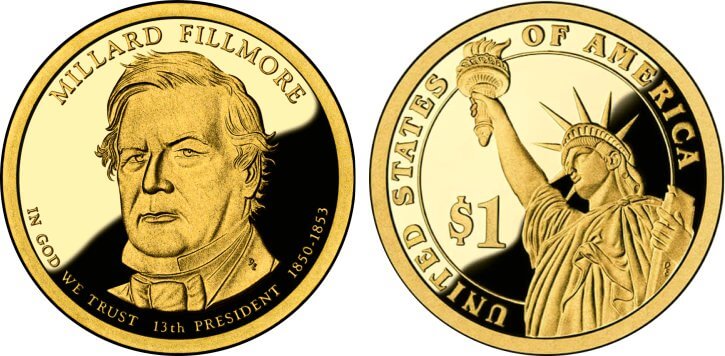 2010-S Proof Millard Fillmore Presidential Dollar