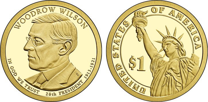 2013-S Proof Woodrow Wilson Presidential Dollar