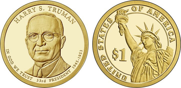 2015-S Proof Harry S. Truman Presidential Dollar